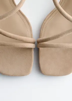 Sandales à talons épais et brides - Beige — photo 4