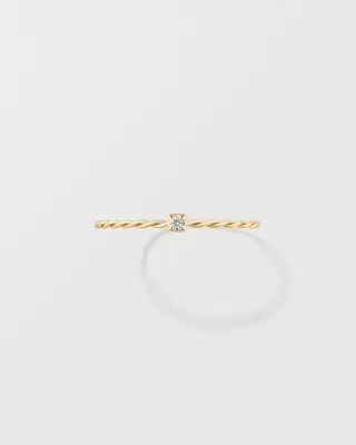 BAGUE OLYMPE TORSADÉE, PIERRE DE NAISSANCE - Or blanc 18 carats — photo 5