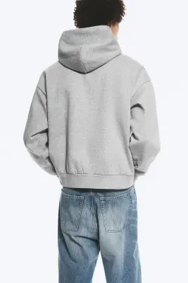 Sweat à capuche ample - Gris chiné — photo 3
