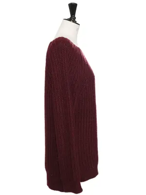 Pull col rond en grosse maille d'alpaga et laine mélangée zip côté Prix boutique 350€ Taille S — photo 5