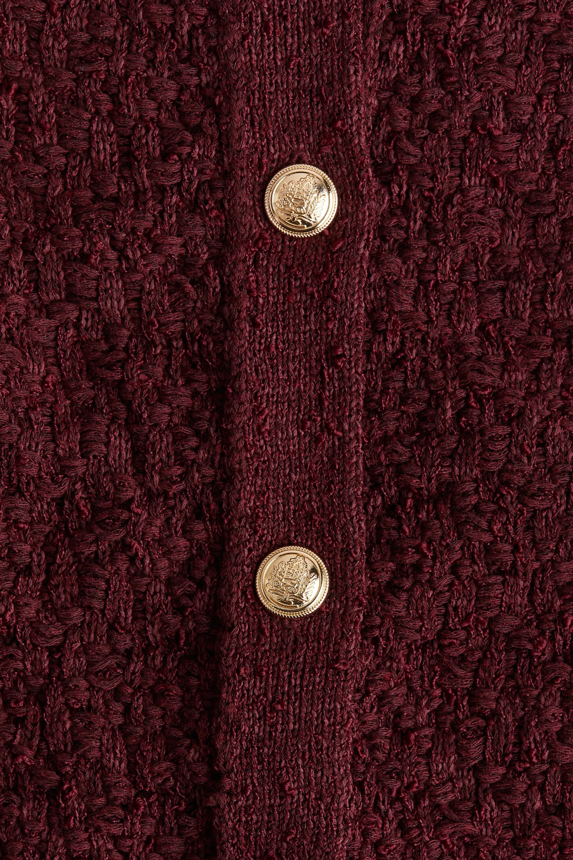 Gilet en maille texturée - Bordeaux
