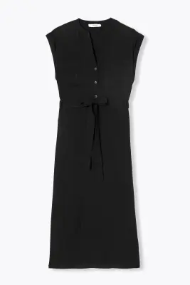 Robe midi unie ceinturée — photo 1