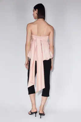 Top bandeau avec base à effet boule - Rose pêche — photo 3