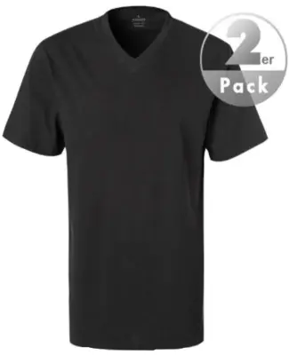 RAGMAN TEE SHIRT COL V LOTX2 GRANDE LONGUEUR Noir — photo 2