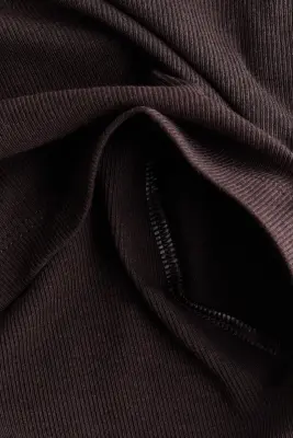 MAMA T-shirt d'allaitement côtelé - Marron foncé — photo 3