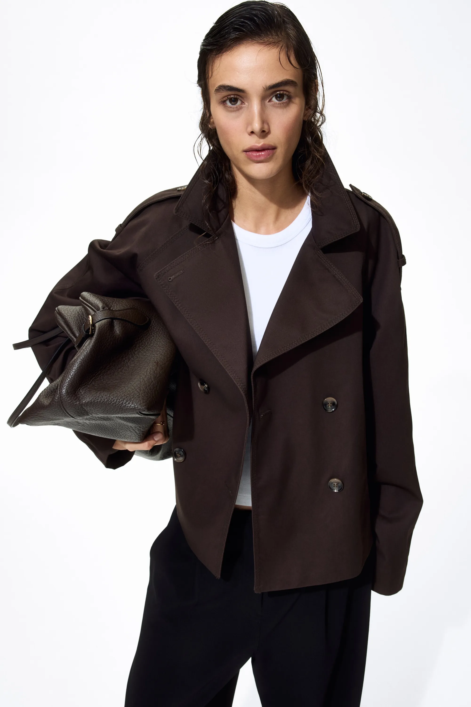 Trench-coat court - Marron foncé