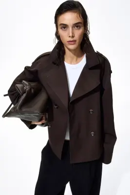 Trench-coat court - Marron foncé — photo 1