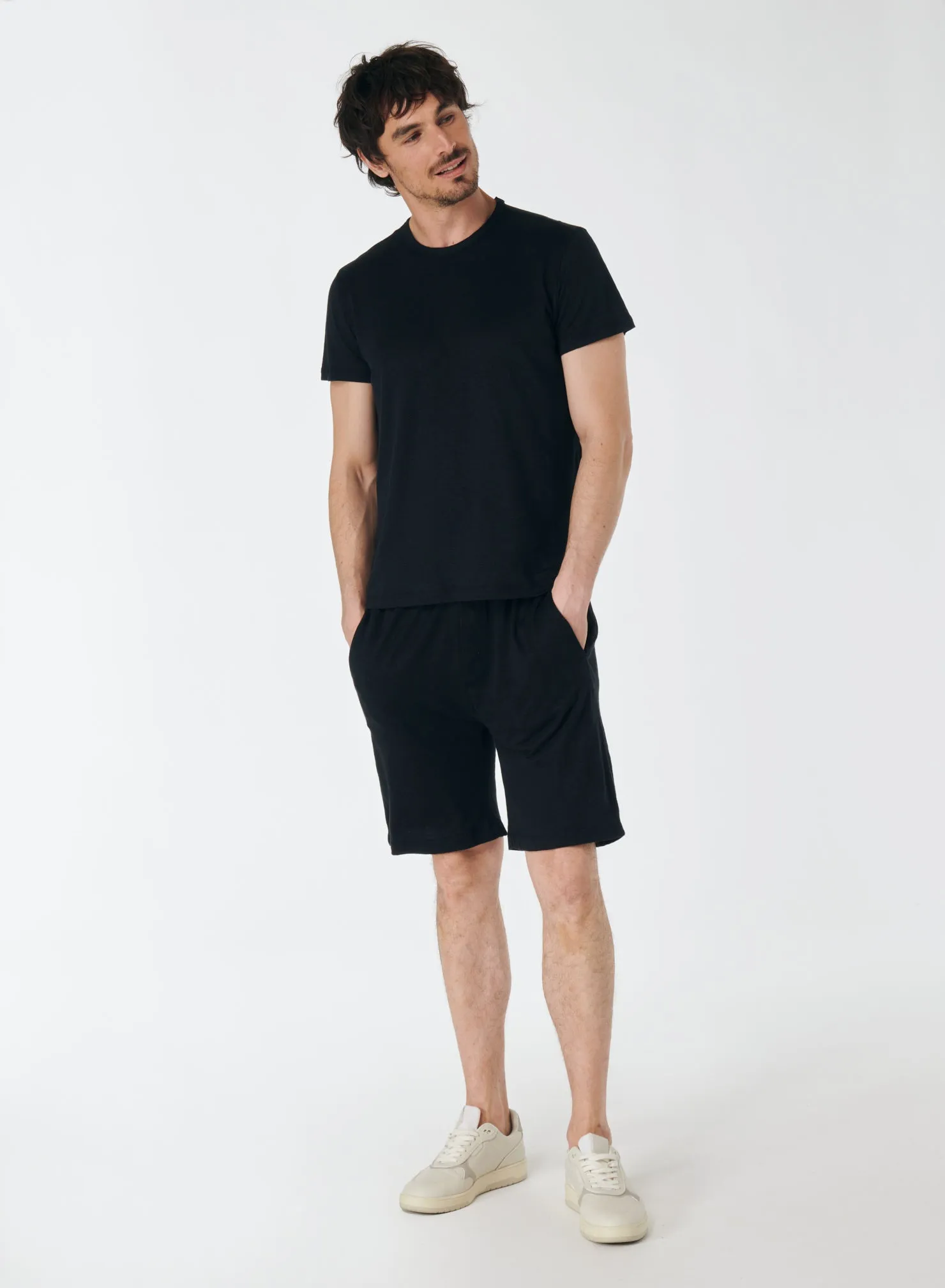 Short Noir en Lin / Elasthanne
