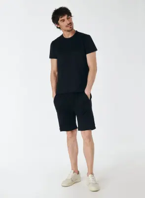 Short Noir en Lin / Elasthanne