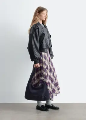 Veste style bomber courte en cuir - Noir — photo 5