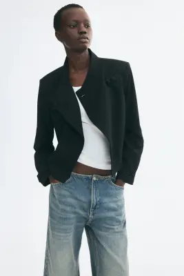 Veste courte avec détails cordon - Noir — photo 2