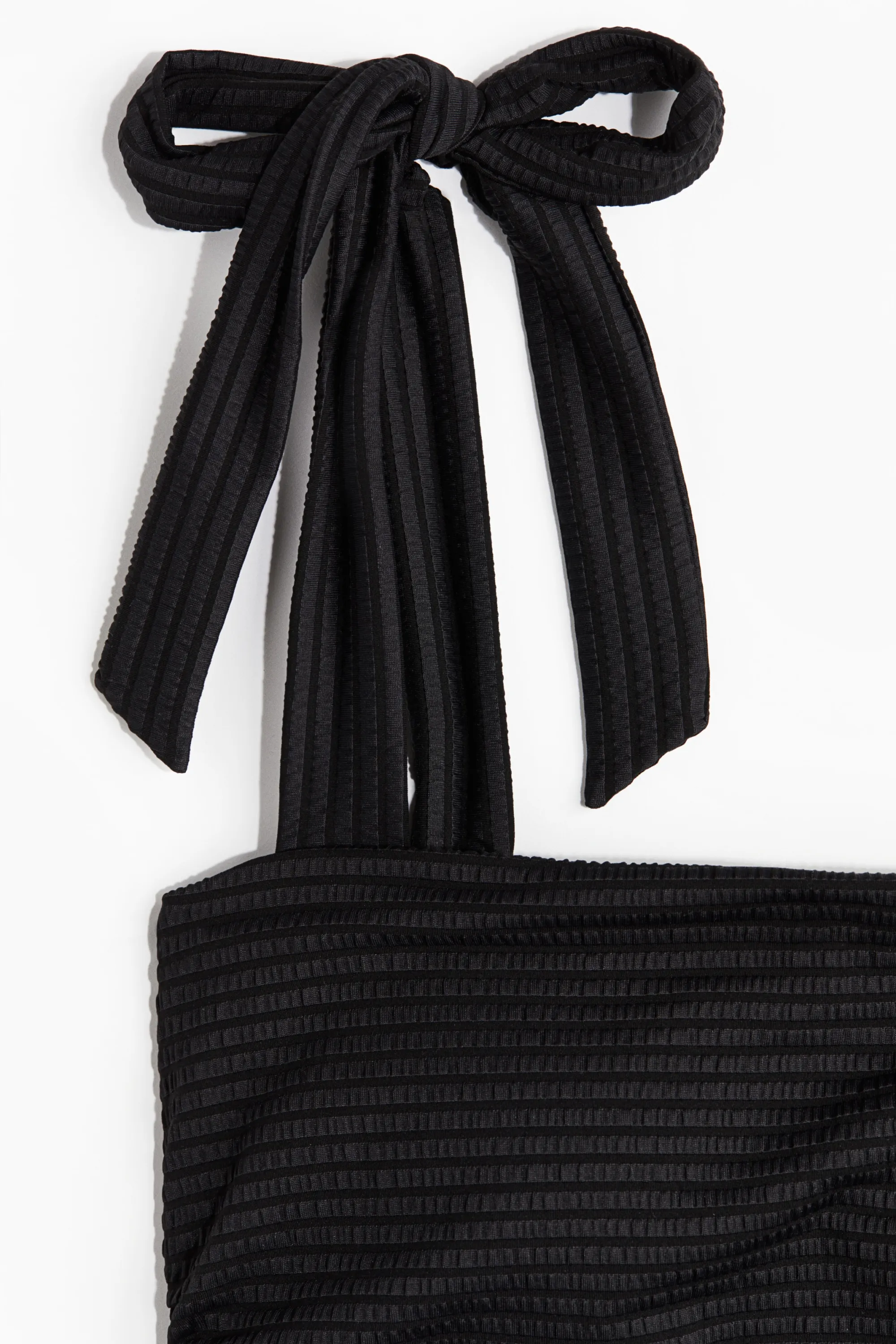 Maillot de bain paddé avec bretelles à nouer - Noir