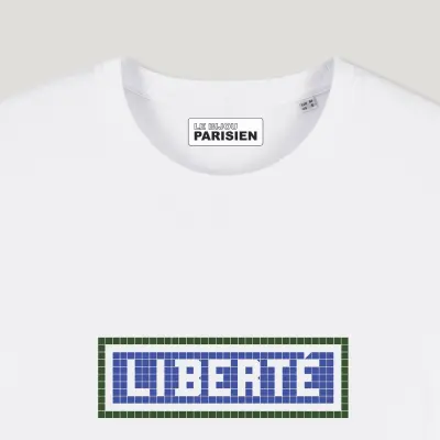 TEE SHIRT COTON BIO IMPRIMÉ - LIBERTÉ - BLANC — photo 2