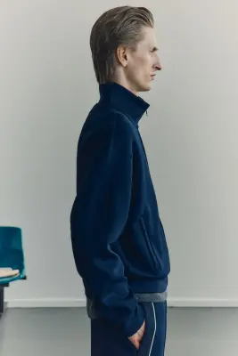 Veste de survêtement en scuba Loose Fit - Bleu foncé — photo 3