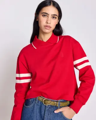 Sweat-shirt Alex rouge et écru — photo 1