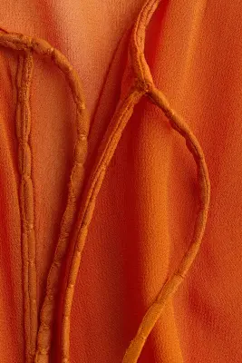Blouse vaporeuse à nouer - Orange — photo 3