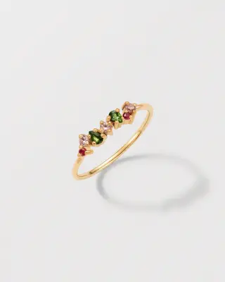 BAGUE ROSE - Or blanc 18 carats — photo 1