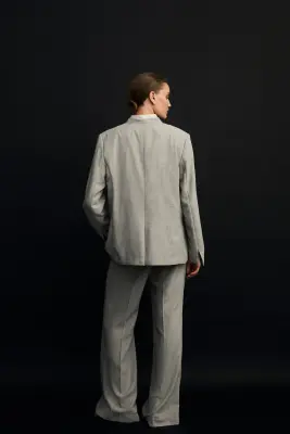 Pantalon évasé - Beige — photo 4