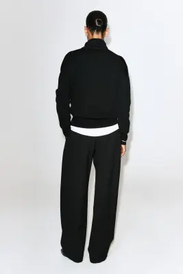 PULL COL ROULÉ LAINE MÉRINOS - NOIR — photo 4