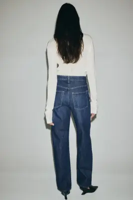 Straight High Jeans - Bleu denim foncé — photo 4