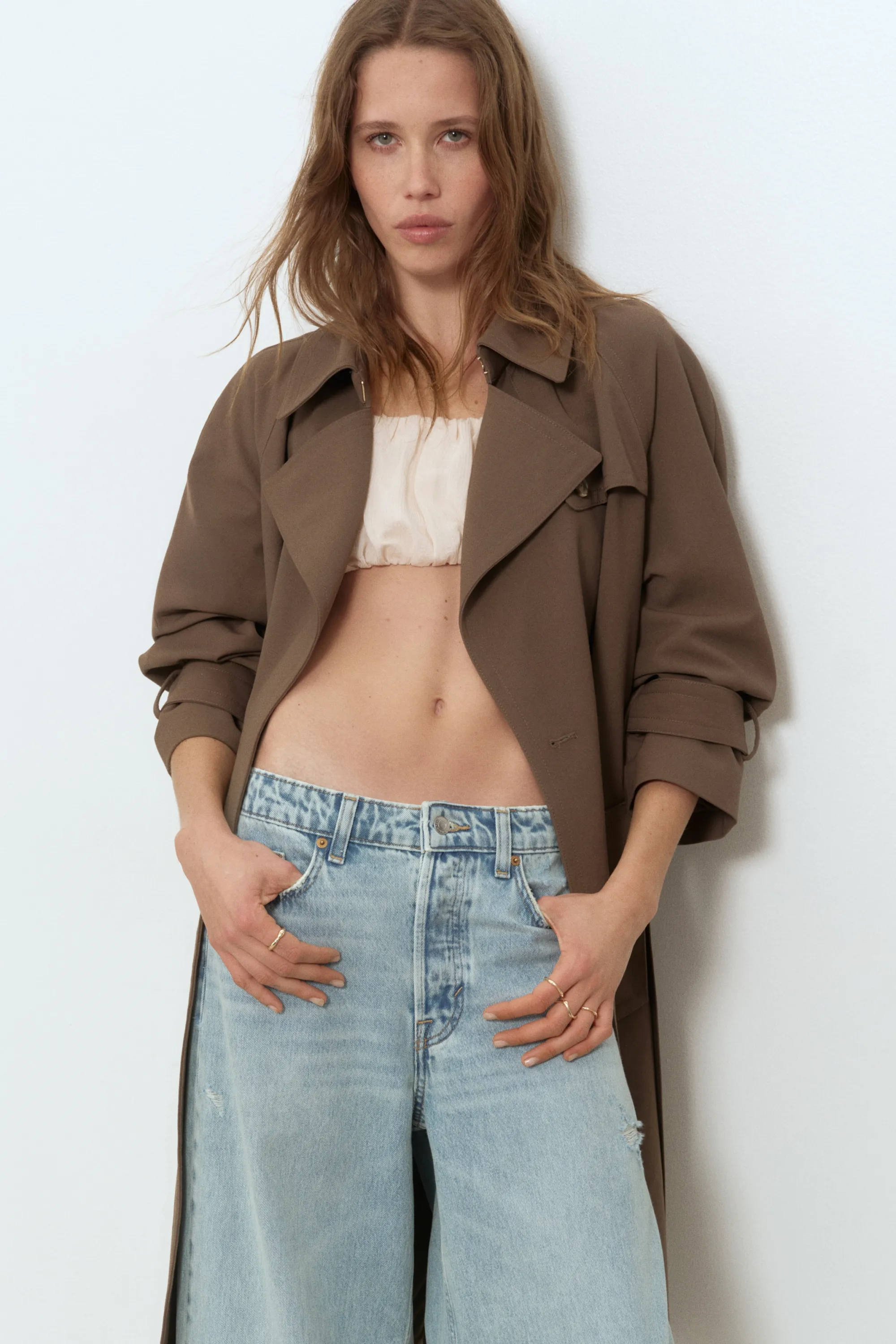 Barrel Regular Waist Ankle Jeans - Bleu denim clair
