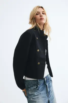Veste à boutons - Bleu marine — photo 4