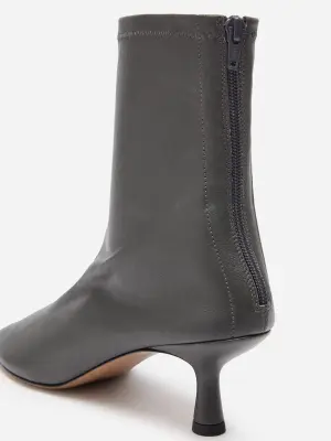 Bottes mi-mollet en cuir - gris — photo 3