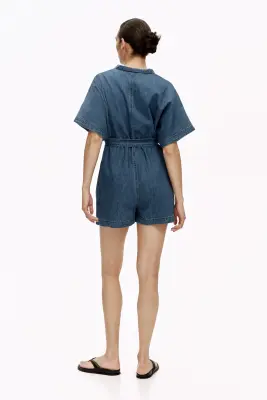 MAMA Combi-short en denim - Bleu denim — photo 2