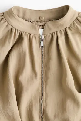 Veste à effet boule avec foulard - Beige — photo 4