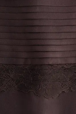 Top à bretelles fines avec dentelle - Marron foncé — photo 4