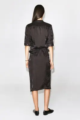 JUPE MIDI TEXTURÉE - BRUN — photo 3