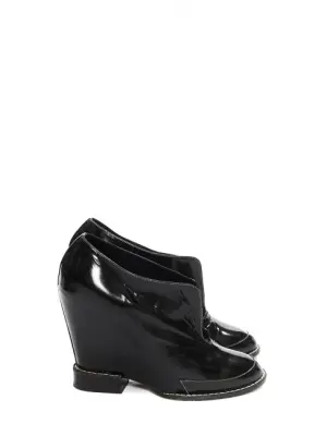 Bottines à talon compensé en cuir verni noir Prix boutique 600€ Taille 39 — photo 1