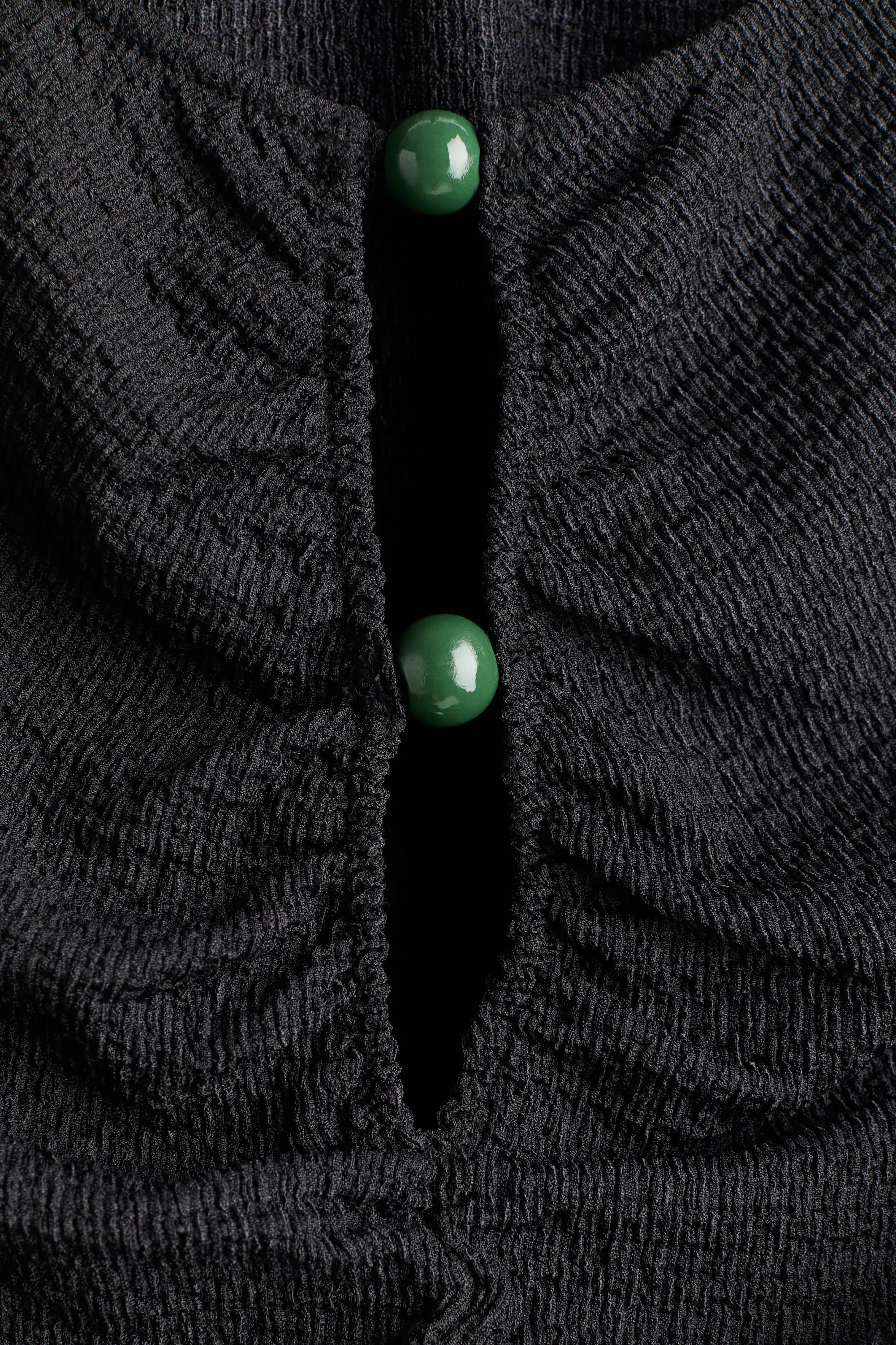 Top ruché avec perles fantaisie - Noir