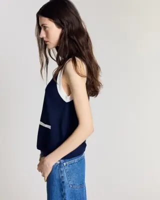 Top Neo bleu marine et blanc — photo 3