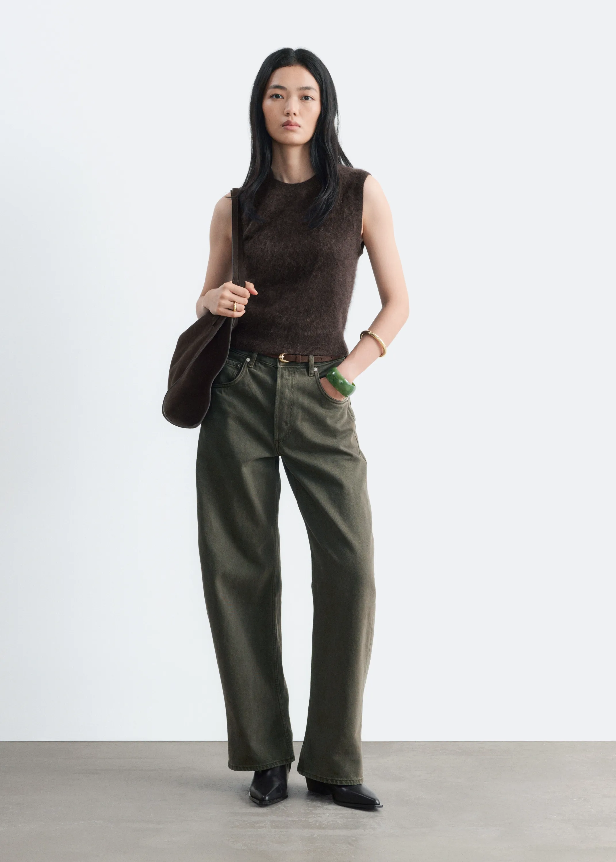 Débardeur en cachemire brossé - Marron foncé