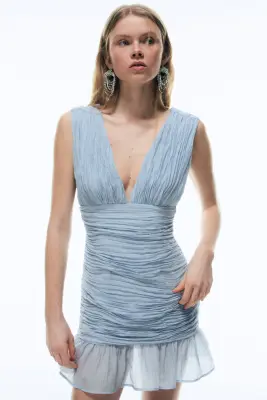 Robe sans manches froissée - Bleu ancien clair — photo 1
