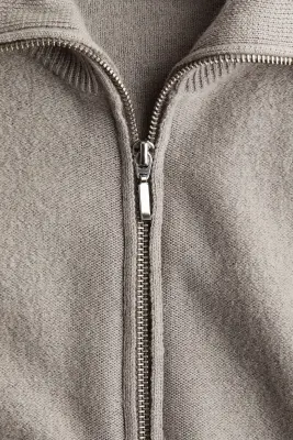 Gilet zippé en laine - Taupe clair — photo 5