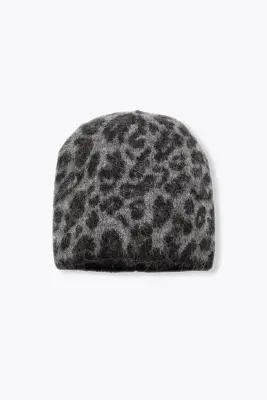 Bonnet en maille léopard Femme