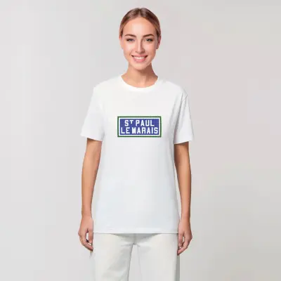 TEE SHIRT COTON BIO IMPRIMÉ - ST PAUL LE MARAIS - BLANC — photo 3