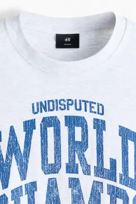 T-shirt imprimé Relaxed Fit - Gris clair chiné/World Champs — photo 4