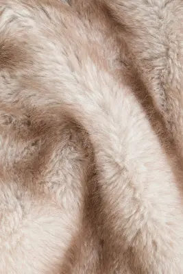 Veste sans manches duveteuse avec col entonnoir - Beige ancien — photo 4