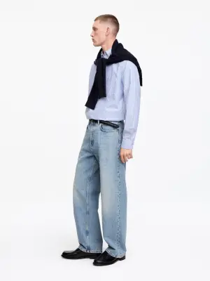 Chemise Oxford classique - Bleu/rayé — photo 2