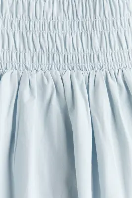 Robe smockée en popeline - Bleu clair — photo 4