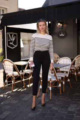 Gabrielle Slim Fit Pants - Black — photo 2