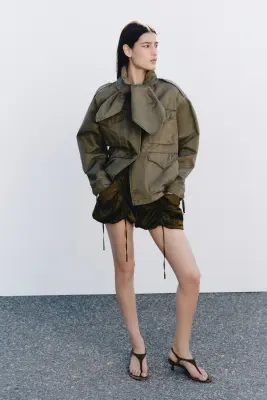 Veste cargo en coton - Vert kaki — photo 1