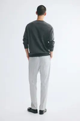 Pantalon jogger de costume Slim Fit - Gris clair chiné — photo 1