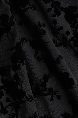 Robe à bretelles fines avec imprimé floqué - Noir — photo 4