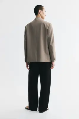 Pantalon jogger barrel Relaxed Fit en scuba - Noir — photo 3
