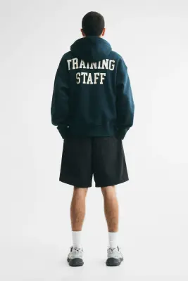 Veste imprimée Oversized Fit avec capuche et zip - Turquoise foncé/Training Staff — photo 3