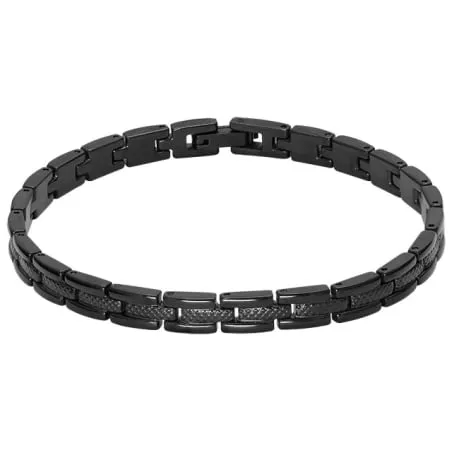 ROCHET - Bracelet SANTORIN Acier PVD Noir 6mm x 21cm HB4761